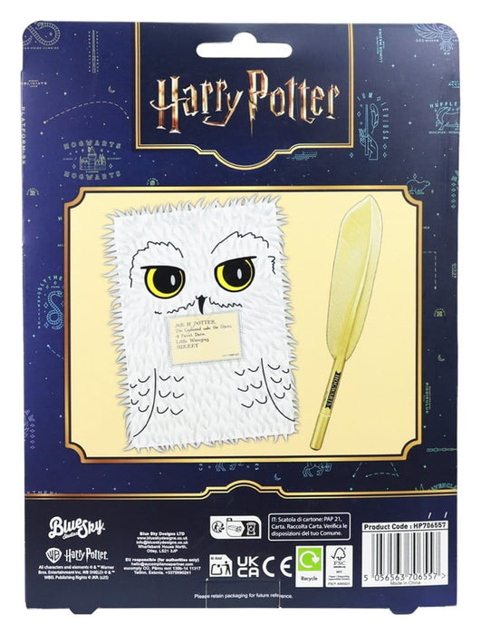Harry Potter Quaderno di Peluche Edvige con Penna Piuma