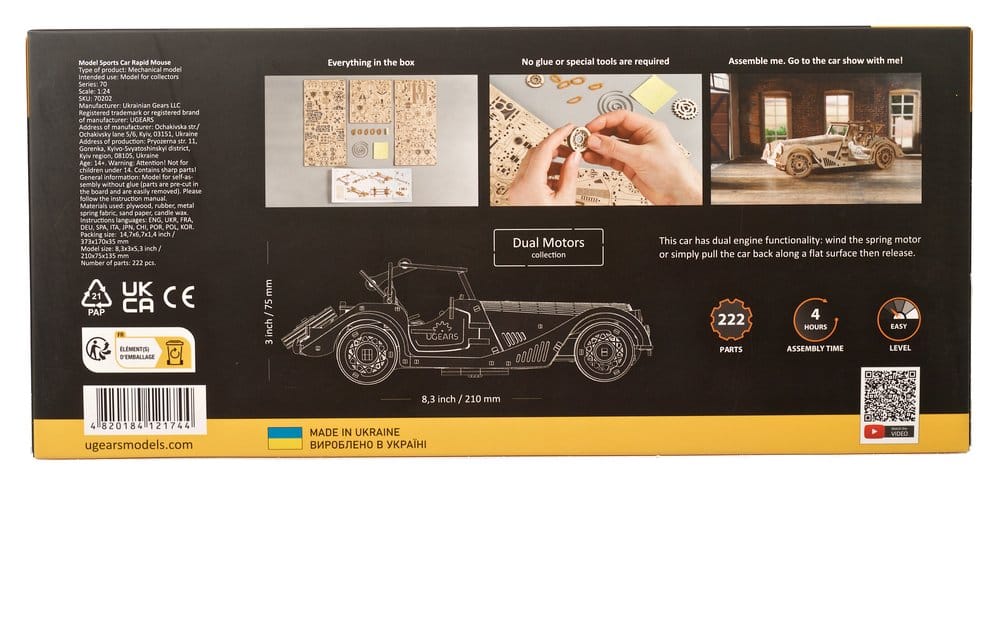 Coche deportivo Rapid Mouse, kit de maqueta de madera
