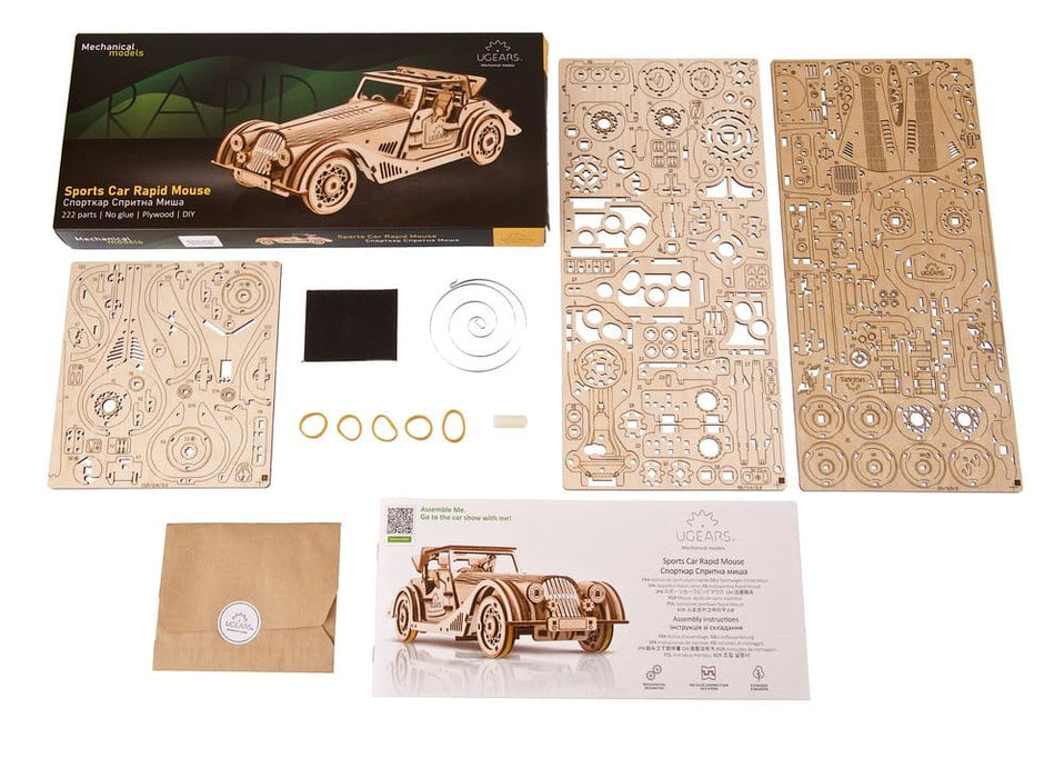 Coche deportivo Rapid Mouse, kit de maqueta de madera