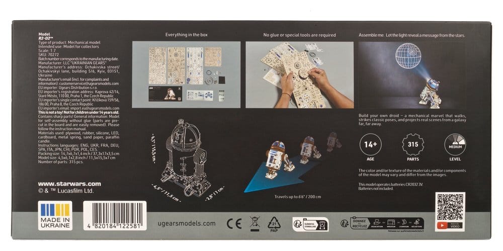 Kit di modellismo in legno Star Wars R2-D2