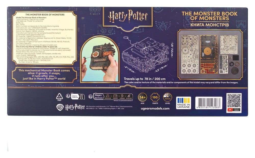 Harry Potter kit di modellismo in legno Il Libro Mostro dei Mostri